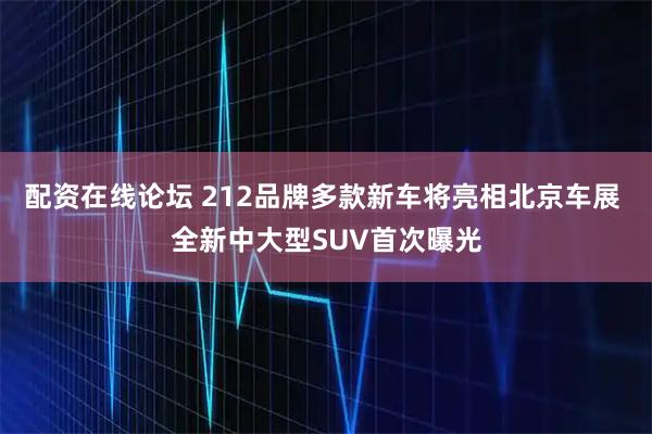 配资在线论坛 212品牌多款新车将亮相北京车展 全新中大型SUV首次曝光